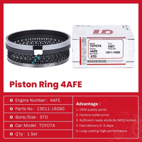 قطع غيار Auto Toyota Piston Ring 4A-FE 13011-16280