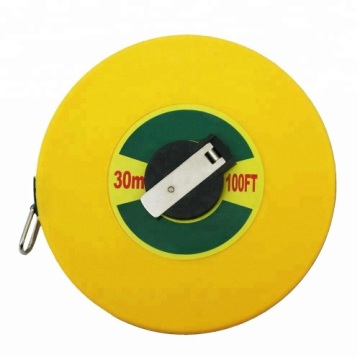 30M Length Yellow Round Fiber Glass Retractable Metric Measure Tape