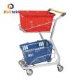 Metal Supermarket Double Shopping Basket Trolley