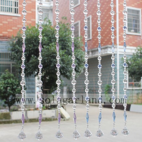 Rideau de perles de porte suspendu en cristal acrylique coloré