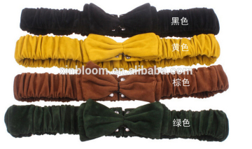 European and America fashion ladies and women bowknot lint cloth elastric wide waist belt