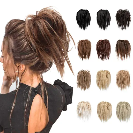 Wholesale Heat Resistant 7 Inch Messy Bun Hair Piece: Thick Ponytail, Elastic, Messy Hair Bun Extensions, and Curly Hair Accessories