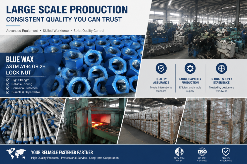Hexagon Nut Hex Nuts with Blue Wax production