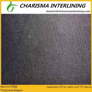 Non woven fusing interlining FD60 for cotton and T/C fabrics