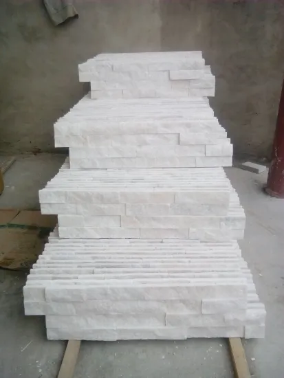 Four Strip White Quartz Natural Stone Veneer