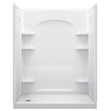 Rectangular One-Piece Glass Shower Kit for Hotels