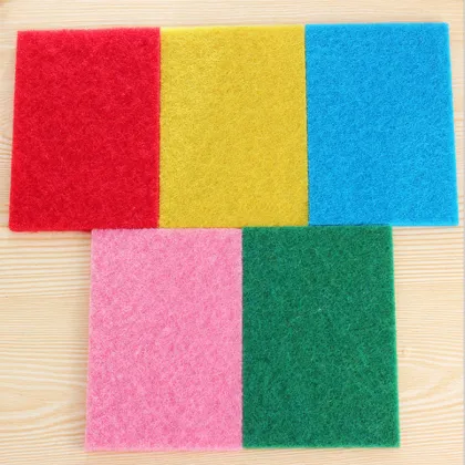 10pcs NEW Kitchen Home Scouring Scour Scrub Cleaning Pads Random Color 1set Sponges Brush