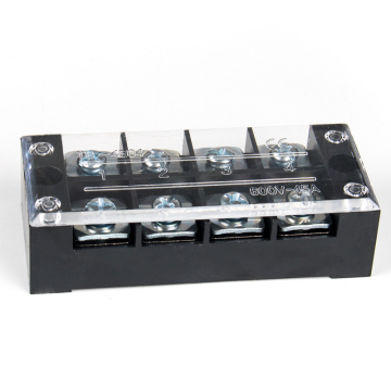 Brass Conductor Terminal Block TB4504 - CHFRPU 45A 4P 600V Fixed Double Row Screw Terminal