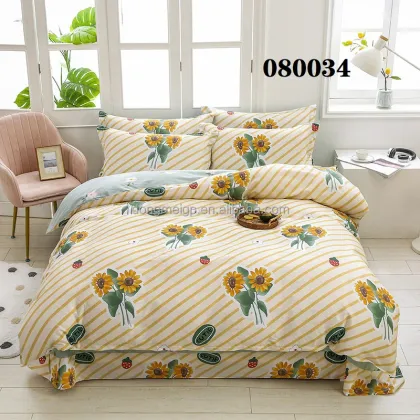 Cotton Home Textile Set - 4 Piece Bed Sheet Set