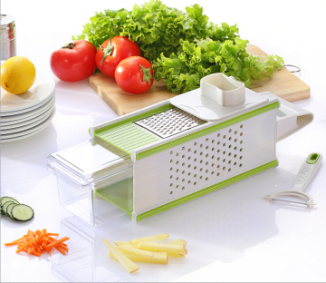 Multi-Box Spiral Plastic Vegetable Slicer 5 in 1 boxed grater with Vegetable Storage Space