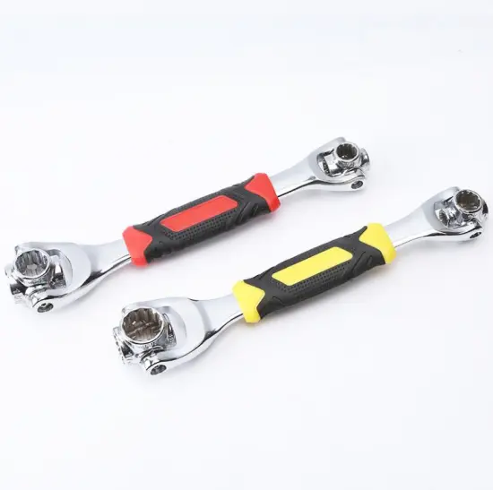 52-in-1 Multi-Function Forged Socket Wrench with 360 Degree Rotatable Non-Slip Rubber Handle