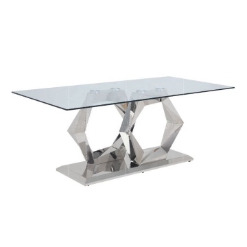 2022 Customized Marble Dining Table Set with 6 Fabric-Cushioned Chairs & Stainless Steel Base