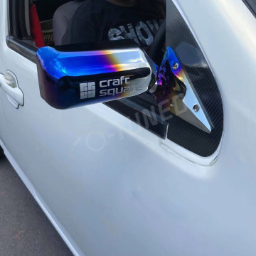 Titanium Blue Rear View F1 Racing Car Side Mirror with Blue Lens