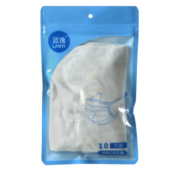 Customized Printing  Medical Face Mask Reusable Plastic Packaging Bag With Zipper For KN95