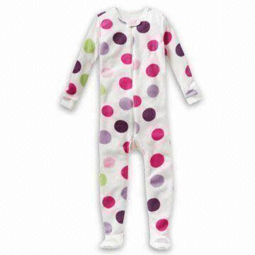 Baby Sleepwear with All Over Dots Printing, Made of 100% Cotton