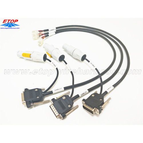 Arnés de cableado industrial con conectores de cable NAC3FCB