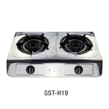 Auto ignition two burner gas stove