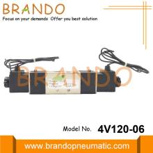 1/8 &#39;&#39; BSPT 4V120-06 الملف اللولبي الهوائي الصمام 24VDC 220VAC