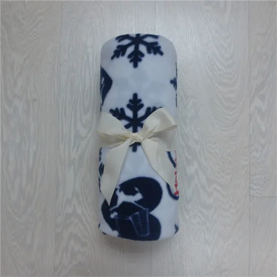 China Supplier Custom Snow Printed Cute Design Polar Fleece Hot Selling Warm Blanket