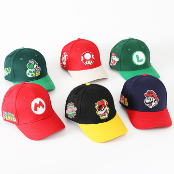 Children's Mario Embroidered Baseball Cap: A Cute Cartoon Super Mario's Hat for Kids' Sun Protection