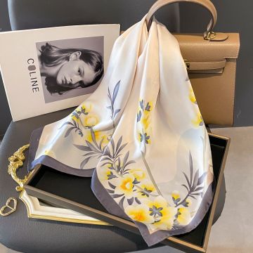 Domoho New Women's Silk Square Dearf - kerchief المطبوعة للشعر والأزياء