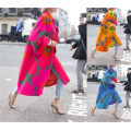 Floral Plus Size Jacket Womens Long Trench Coat