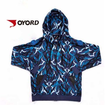 Dye Sublimation Long Sleeve Anti-UV Camo Fishing Wear with Hoodie