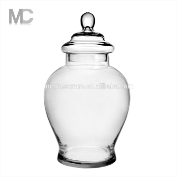 Wholesale Handmade Large Clear Glass Storage Jar With Lid