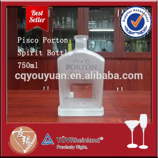 Frosted square glass vodka bottle/tequila bottles 750ml