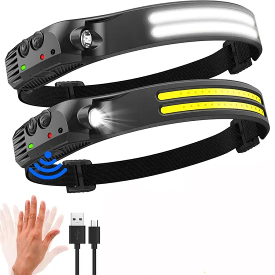 COB 230° Wide Beam Motion Sensor LED Headlamp - Rechargeable Light for Enhanced Visibility