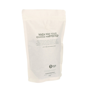 100%compostable stand up pouches white bags for coffee tea