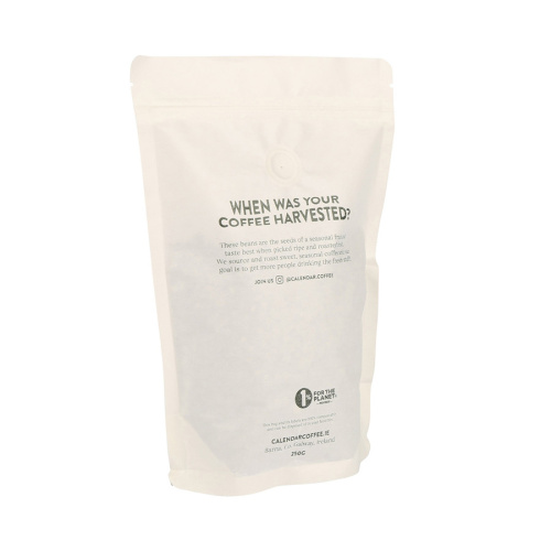 100%compostable stand up pouches white bags for coffee tea