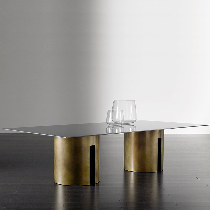 Mariages en or Gold en acier inoxydable grande table à manger