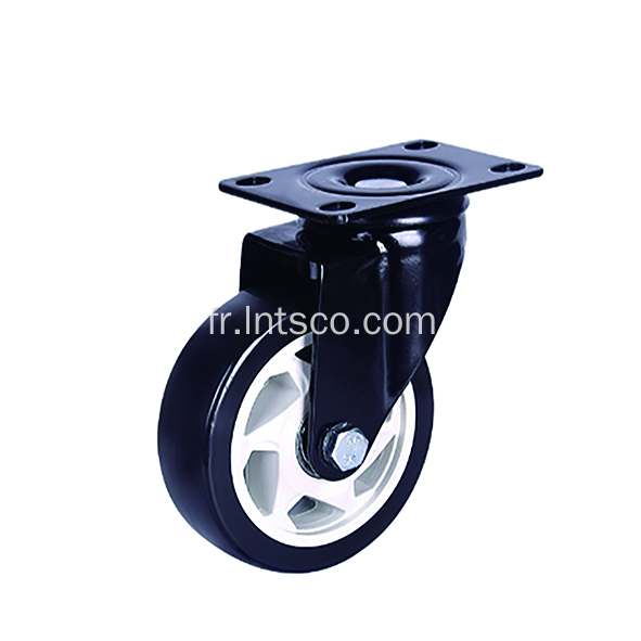 Roulettes pivotantes en PP noires en PPC noir de 4 "