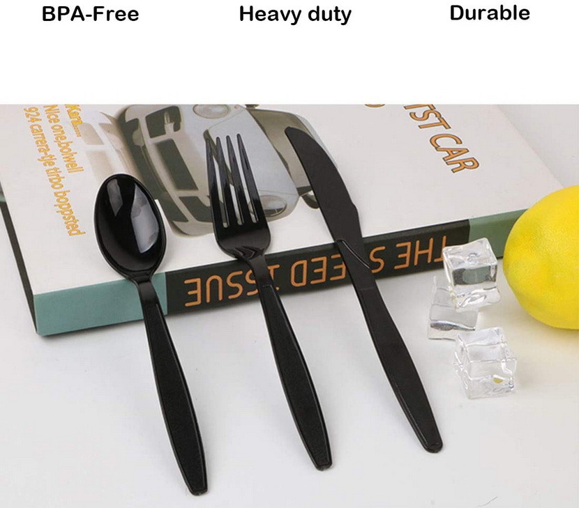 Disposable Food Grade PP Plastic Spoon Cutlery Set with Napkin