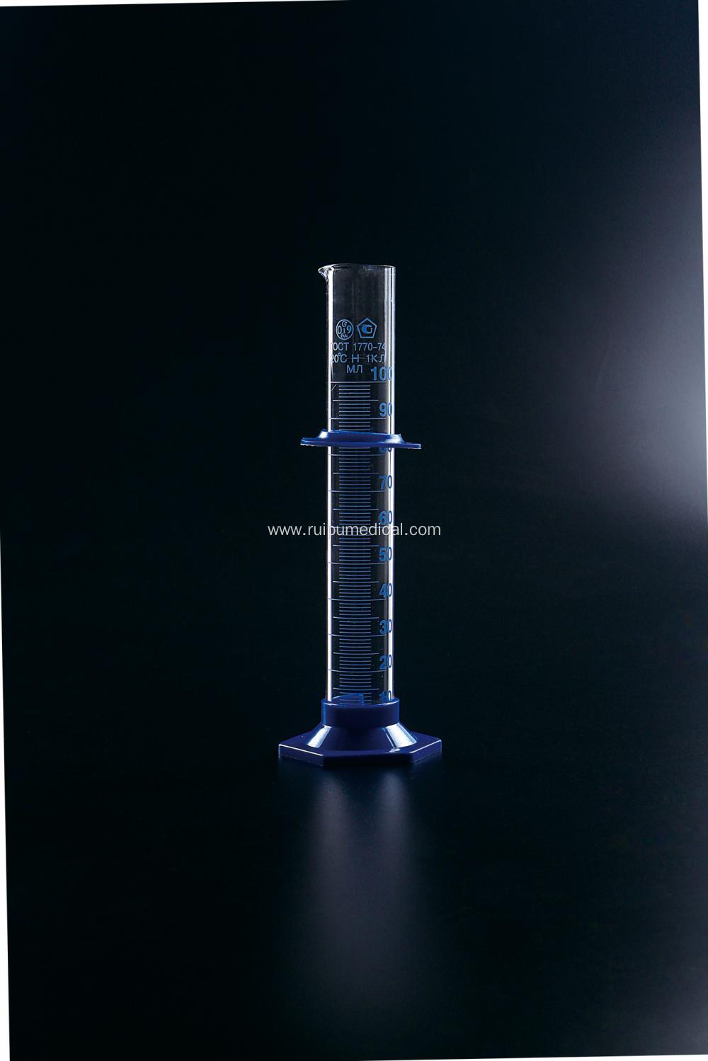 Measuring Cylinder with Plastic Hexagonal Base with Spout Graduated