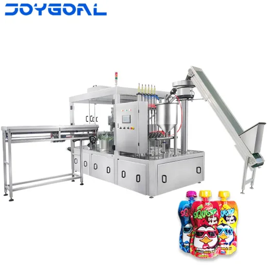 Shanghai Factory Price Automatic Spout Pouch Filling and Capping Machine Line for Soybean Olive Oil Drink Pouches