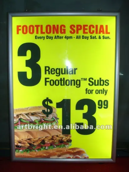 Advertising edge lit led backlit light box