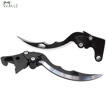 CNC-Machined Motorcycle Clutch and Brake Levers in Knife-Shape Design - Adjustable and Black