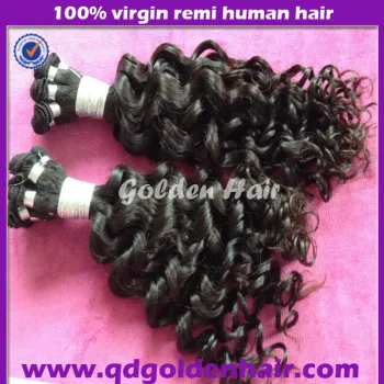 Golden Hair 100% Virgin Brazilian Remy Hair For Hand Tied Weft