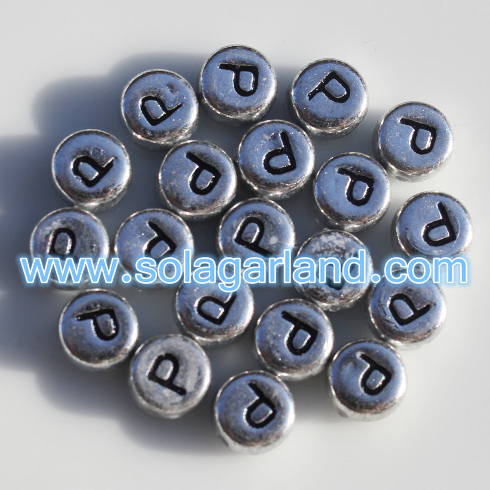 7MM Alphabet Letter Coin Beads