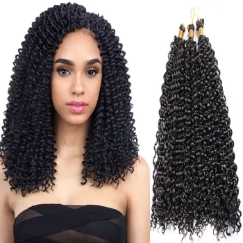 Wholesale Water Wave Braiding Hair Extensions Curly Water Deep Twist Crochet Braids Hair Mixed Color 14 Inch Synthetic Fiber