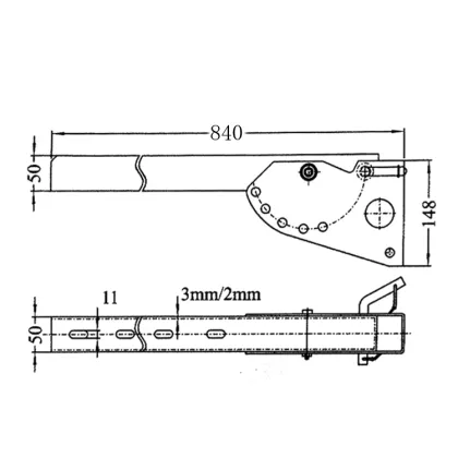 GL-15712B Truck Side Guard Support 840mm