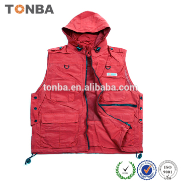 Anti-shrink/pilling/wrinkle Breathable Quick dry waterproof Red Camera men/women Vest for outdoor
