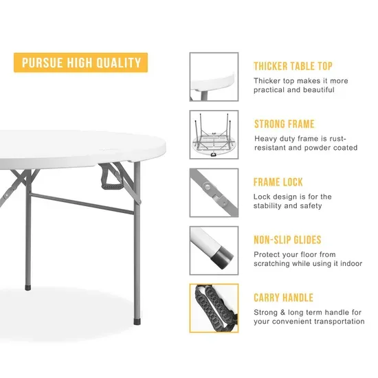Portable Plastic Table for Weddings, Camping, and Outdoor Events
