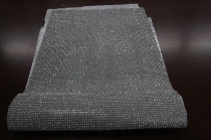 Hot fix Silver mesh white A rhinestone