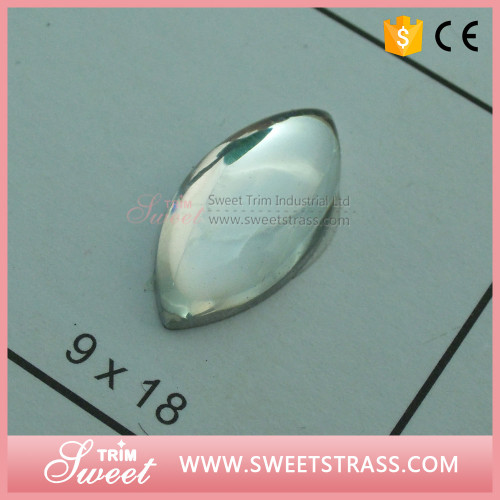 9X18mm polished surface transparent eye resin ;non sewing speical-shaped resin