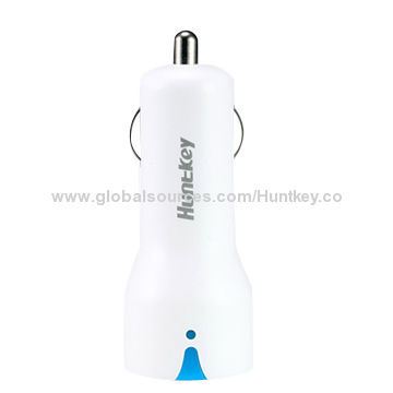In-car Charger, Two USB Output 5V/1A and 5V/2.1A, Charge Smartphone and Tablet PC at Same Time