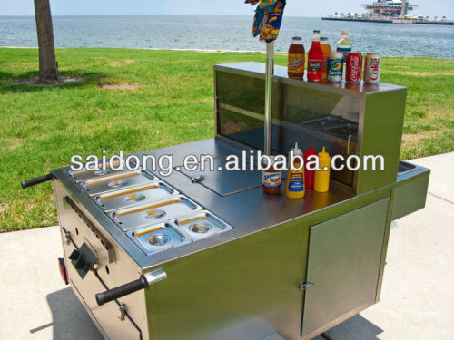 hot dog cart with CE approved Hhot dog vending trailer
