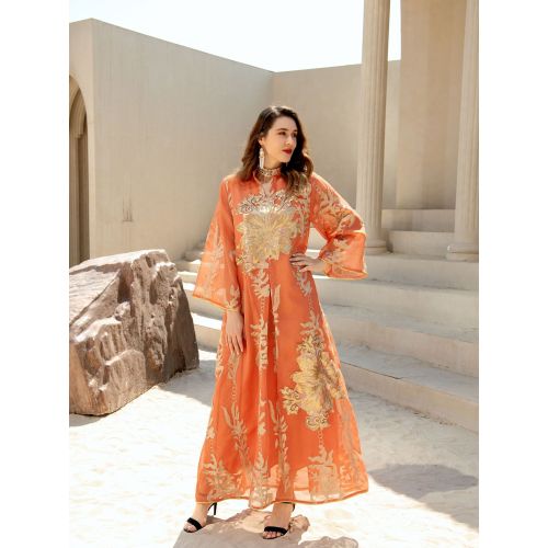 لباس شب عبای مشبک مهره دار